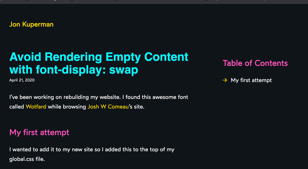 Flash of empty content.